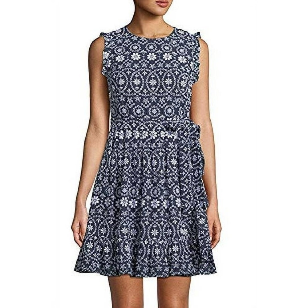 Offers Welcome!! NWT Kate Spade Eyelet Wrap Dress - Navy and White - Size 14